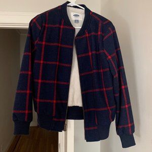 Sherpa-Lined Plaid Coat